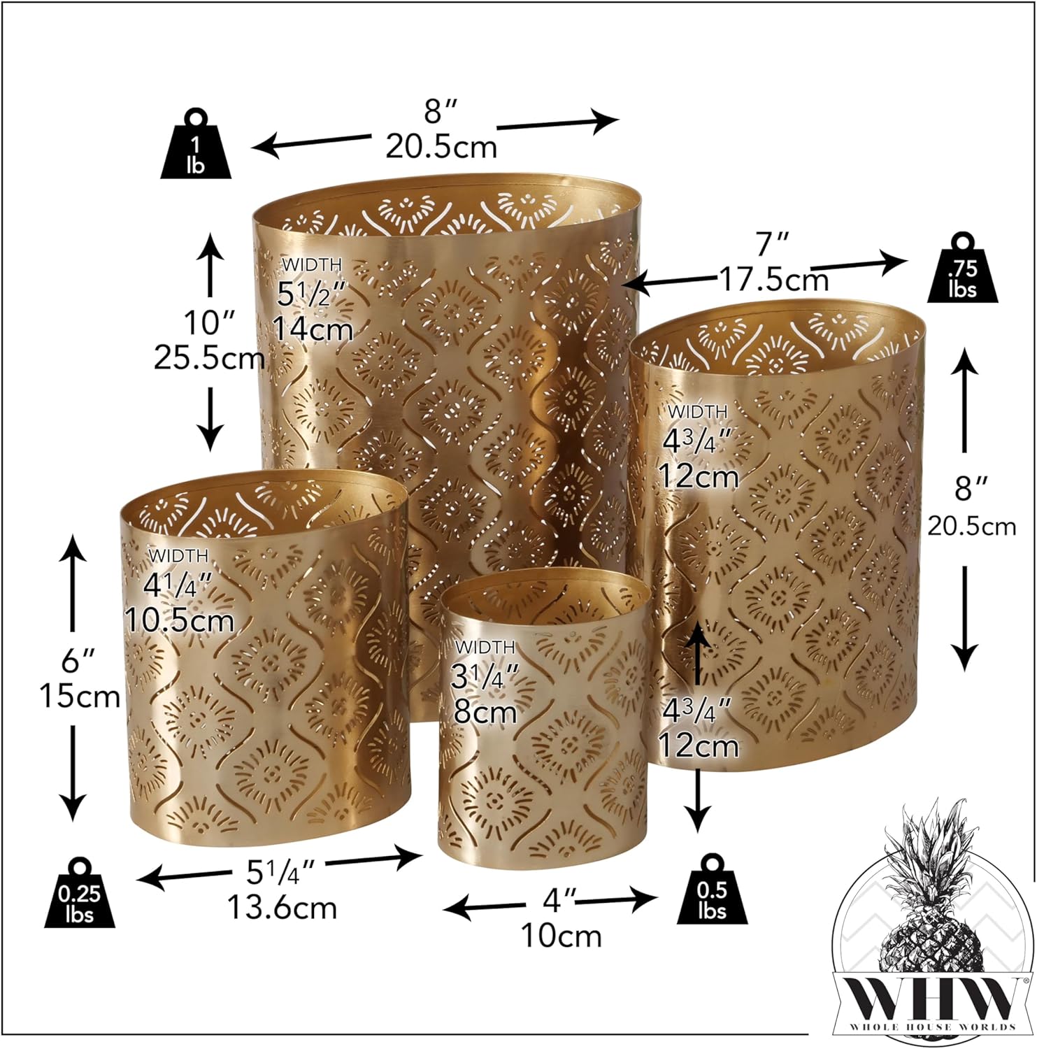 Modernist Candle Holder Set - Set of 4 - Star-Gazer Lattice Design