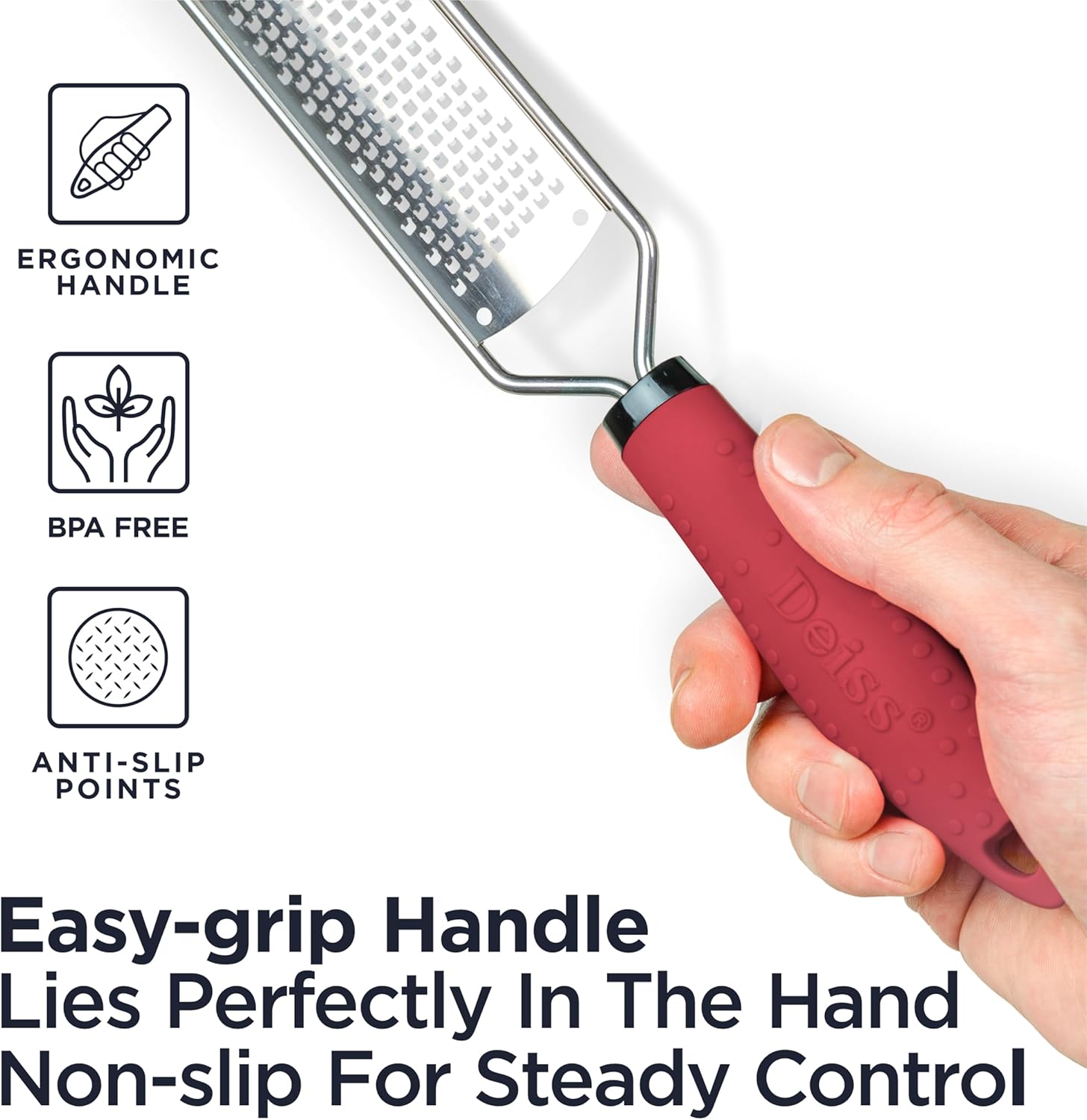 Deiss PRO Lemon Zester Heavy Duty Cheese Grater