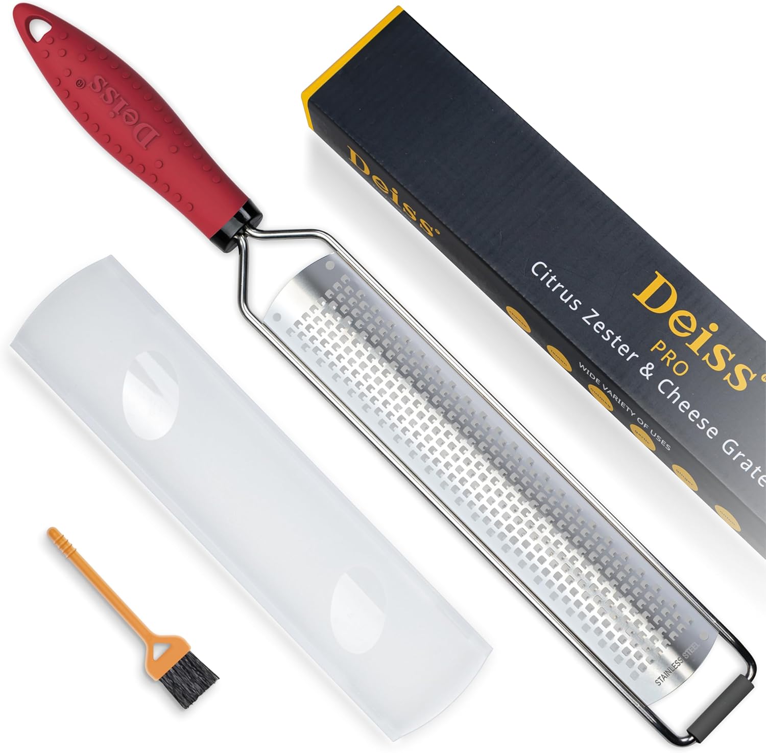 Deiss PRO Lemon Zester Heavy Duty Cheese Grater
