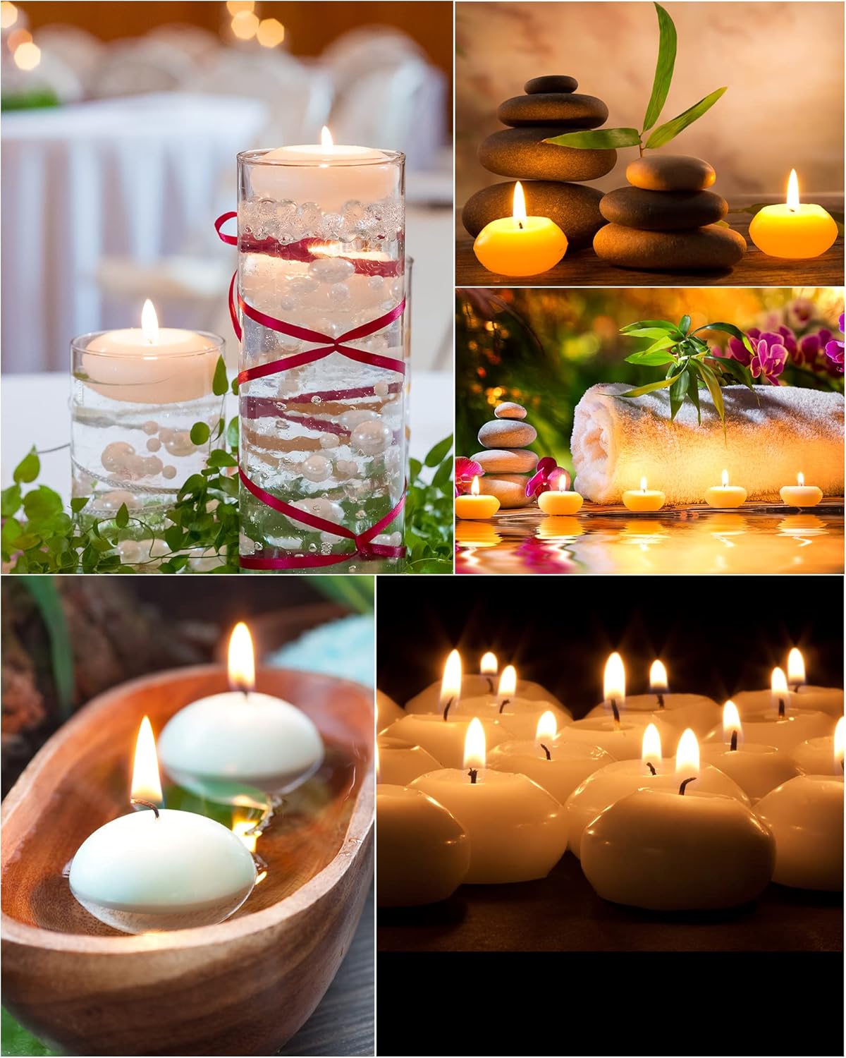 Treela 80-Piece 173 Unscented Floating Candles for Weddings Parties