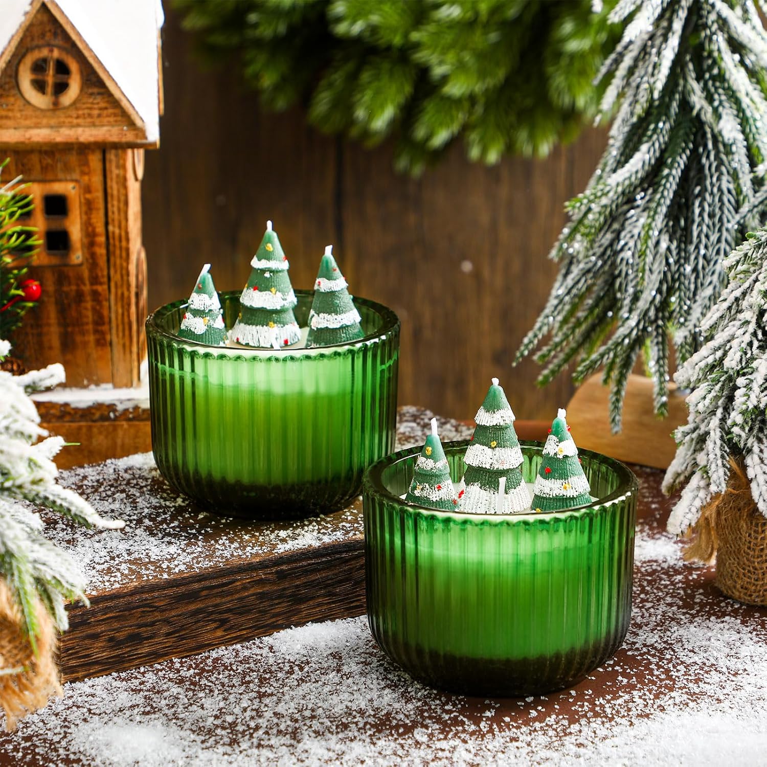 2 Christmas Tree Candles Perfect for Winter