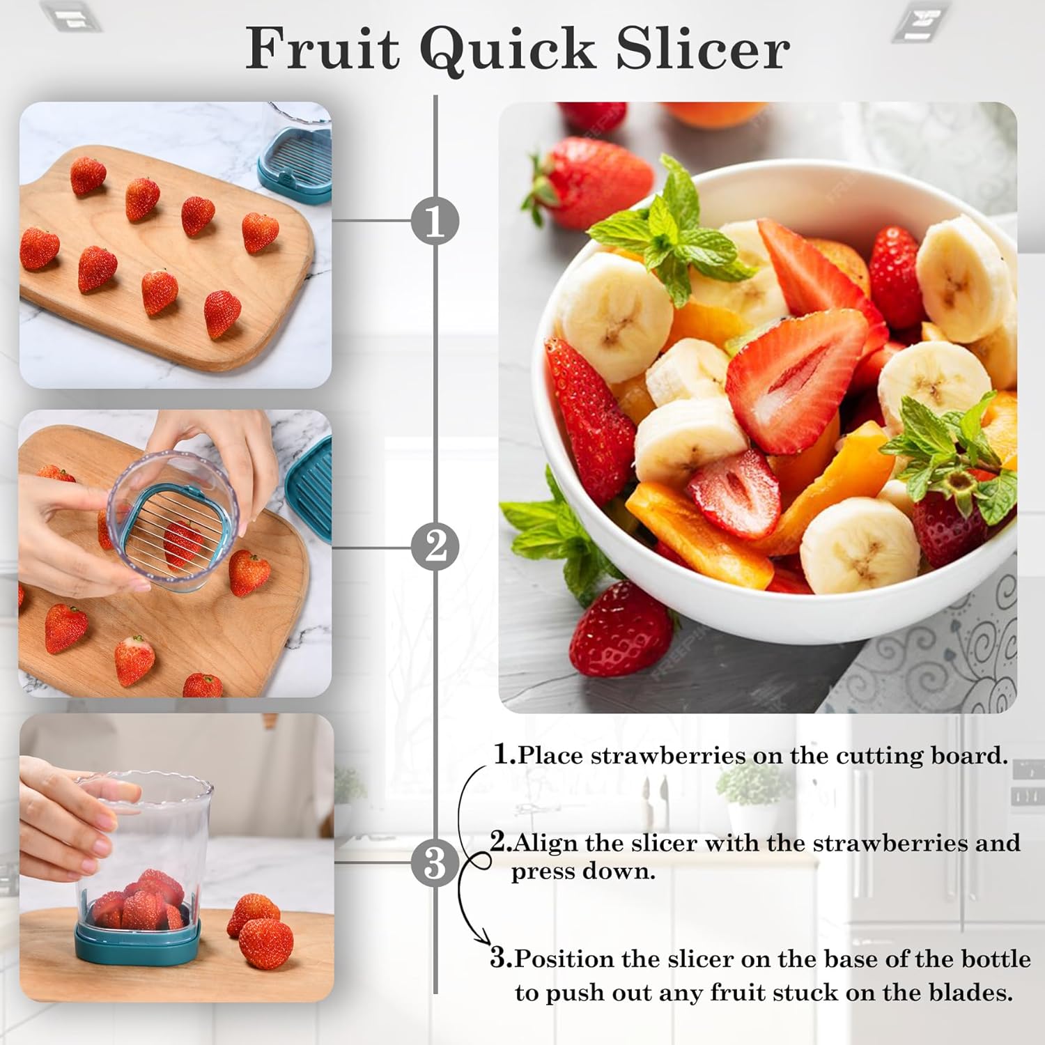 Strawberry Slicer with Sharp Blades