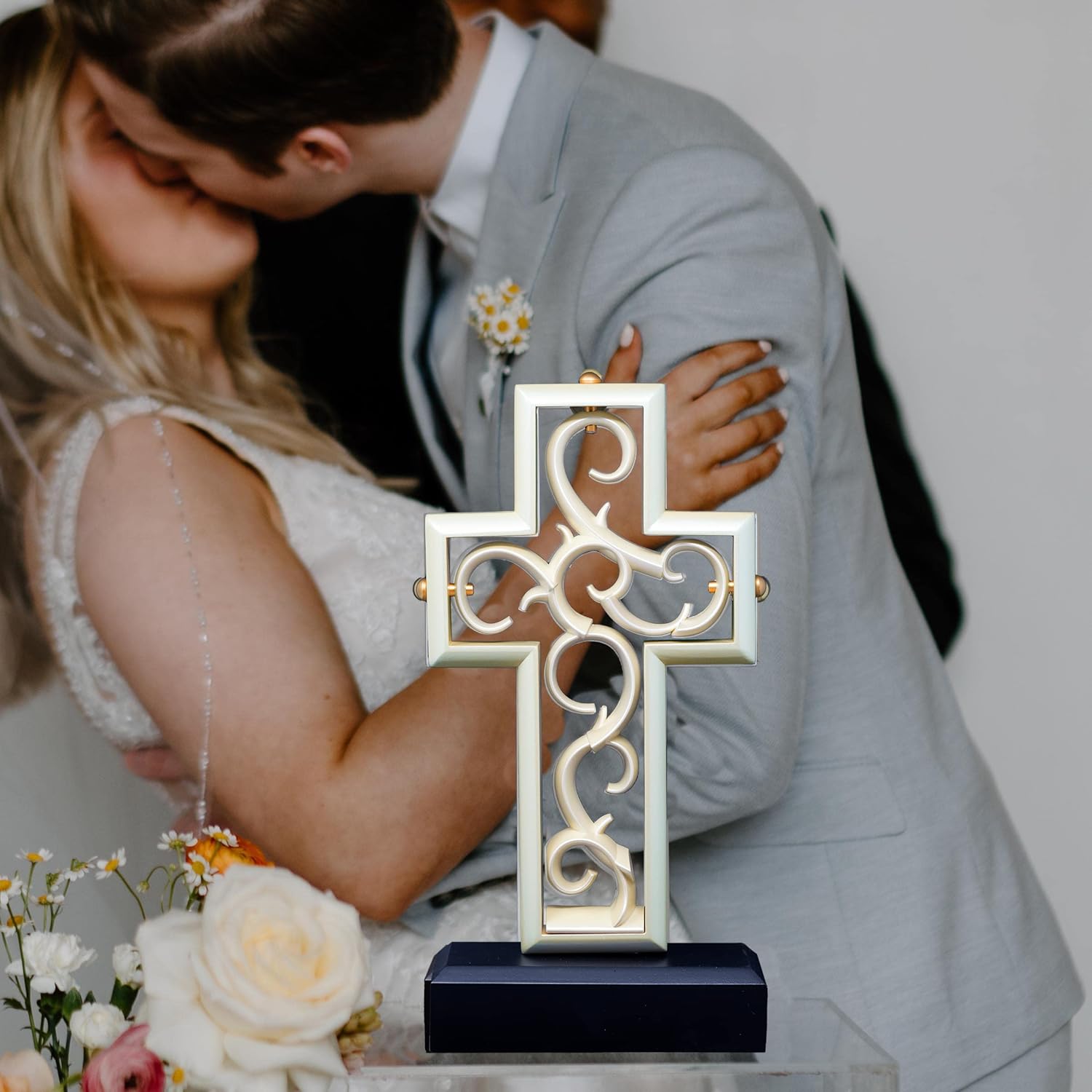 Elegant Ivory Wedding Cross