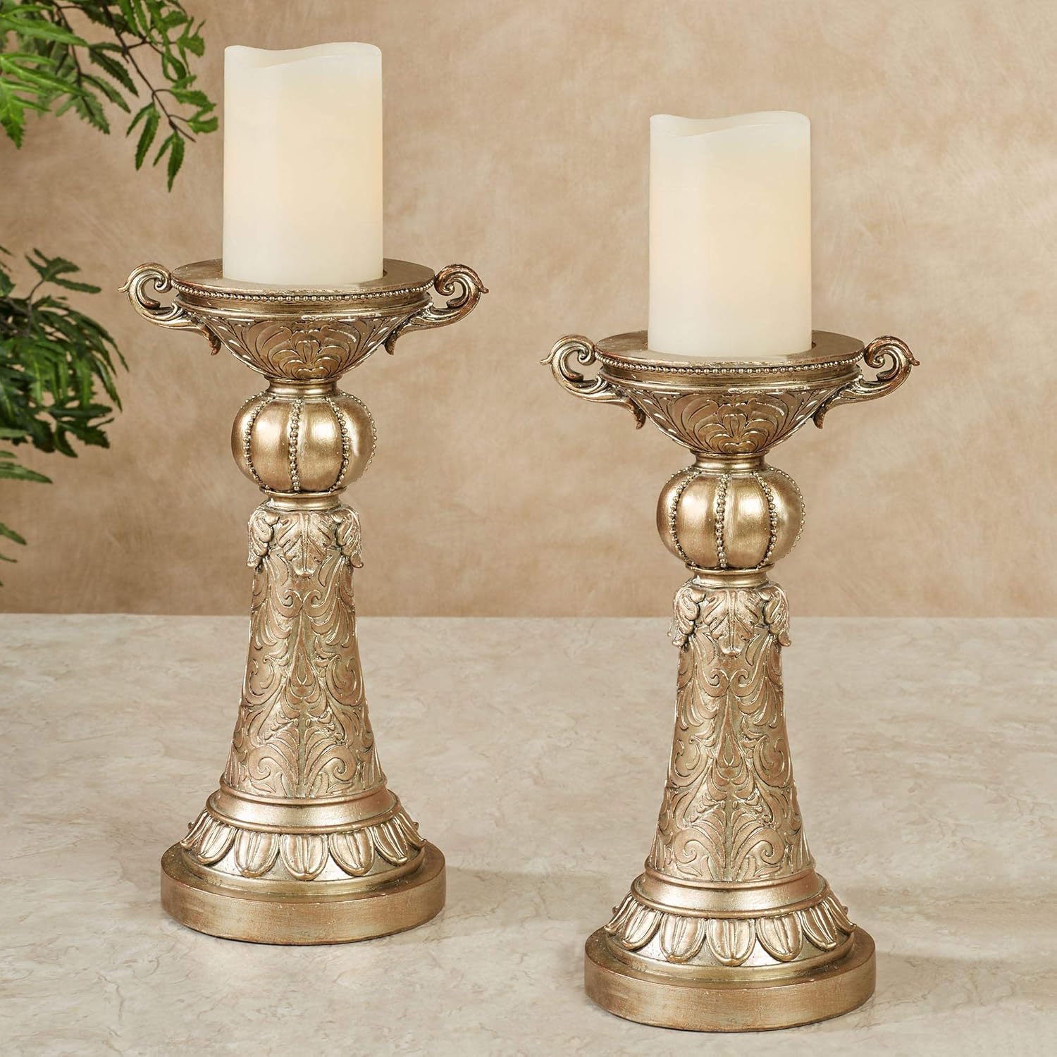 Myrian Candleholder Set - Satin Gold Pair