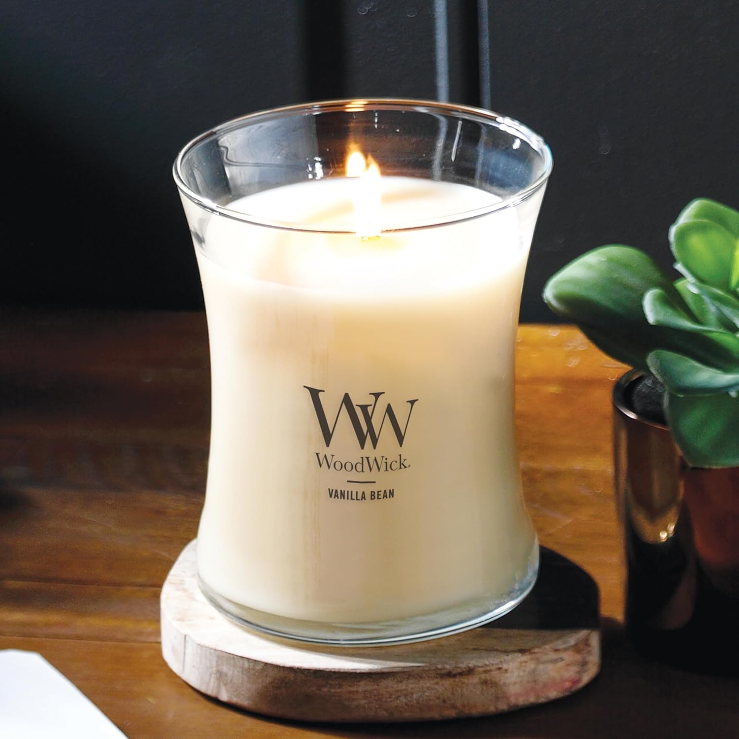 WoodWick Vanilla Bean Scented Medium Hourglass Candle