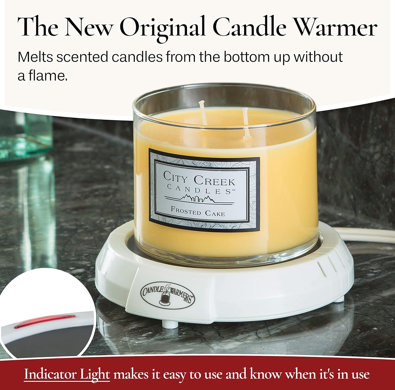 Original Candle Warmer Electric Plug-In Plate for Jar Candles White