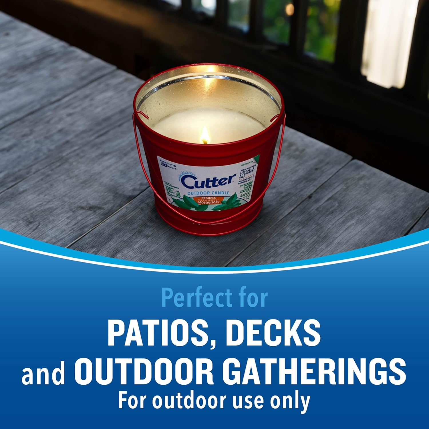 Cutter Candle Outdoor Citronella Mint Oils mosquitoes repel 17 oz jar