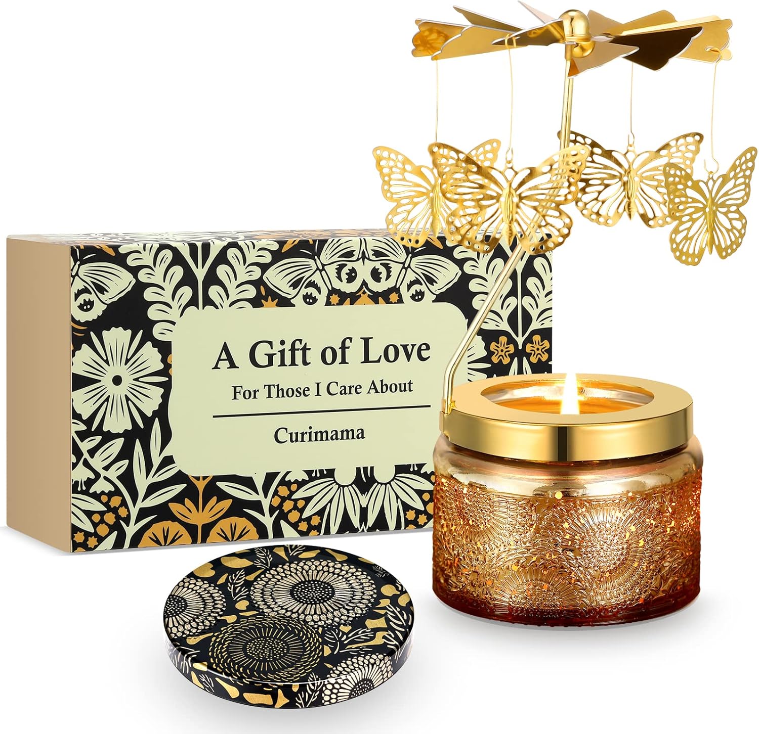 Rotatable Butterfly Candle for Mothers Day Womens Gift