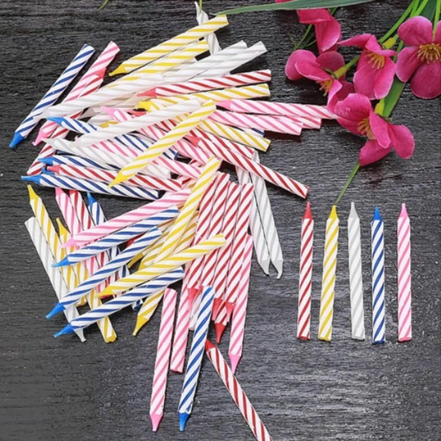 72-MultiColor Birthday Candles for Parties Celebrations
