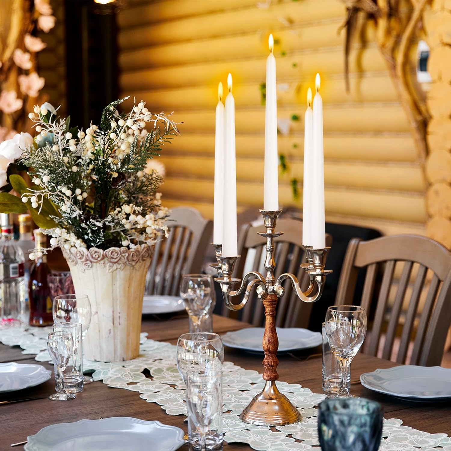 Tstag 10x White Taper Candles