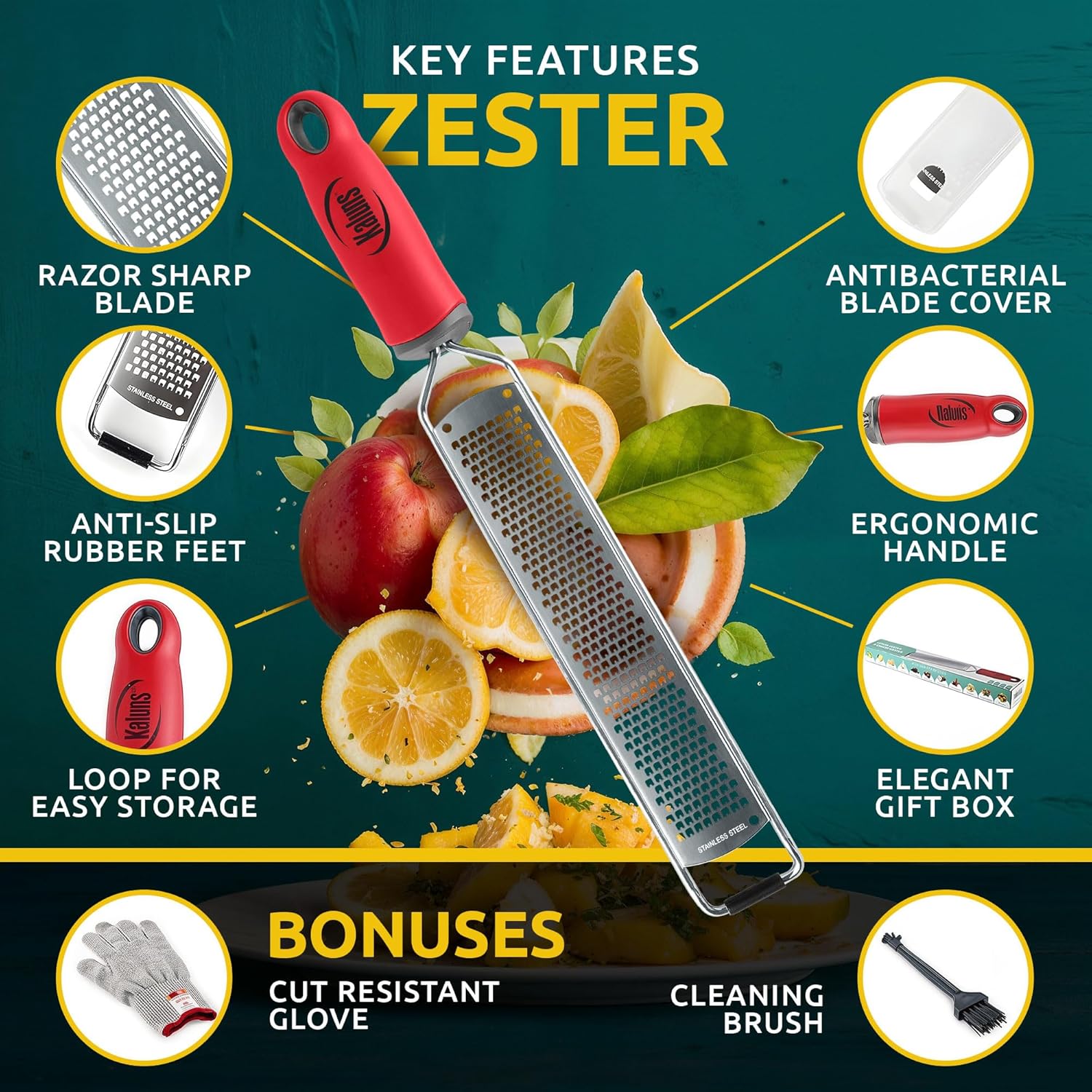 Premium Lemon Zester Parmesan Cheese Grater