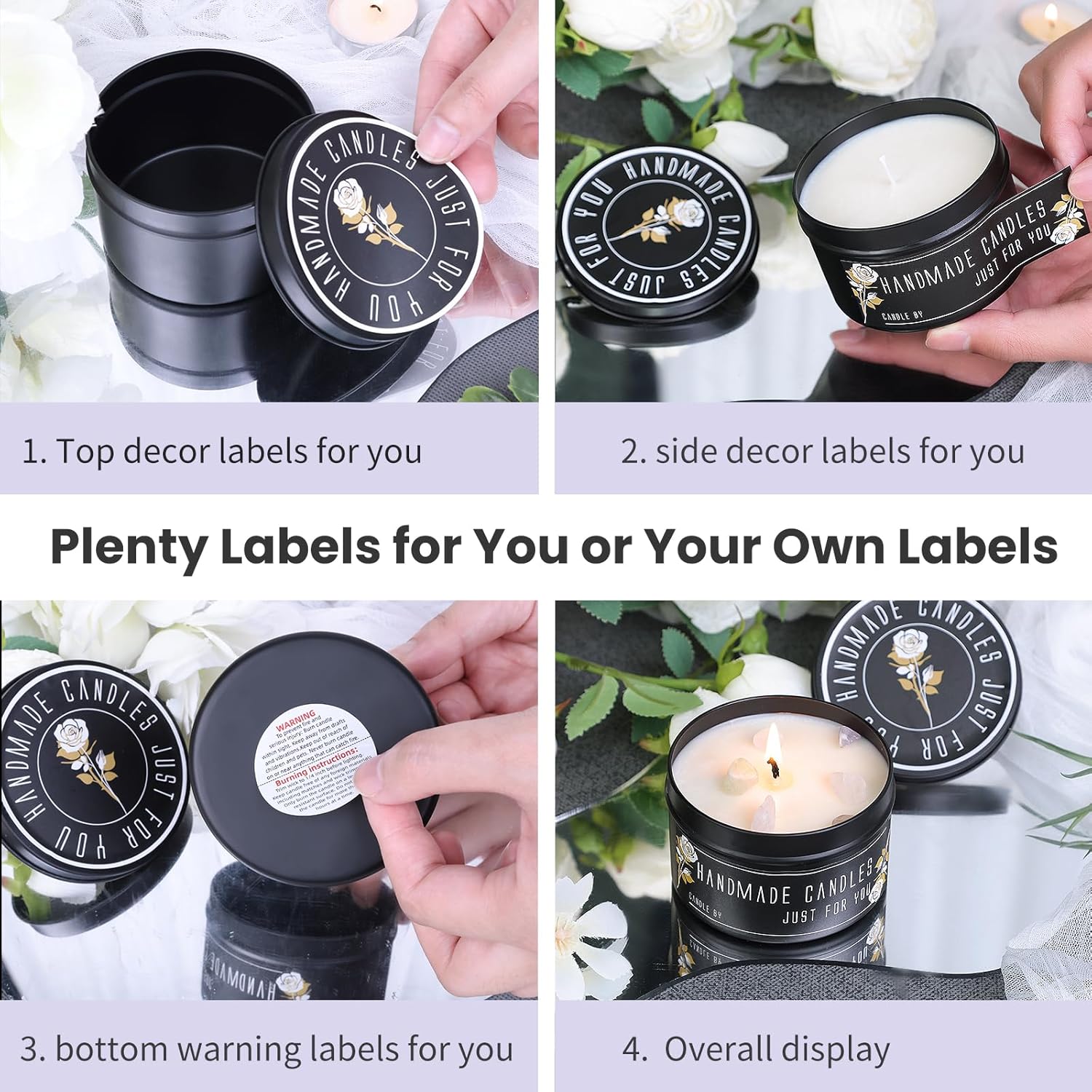 CONNOO 48-Piece Candle Tins Set