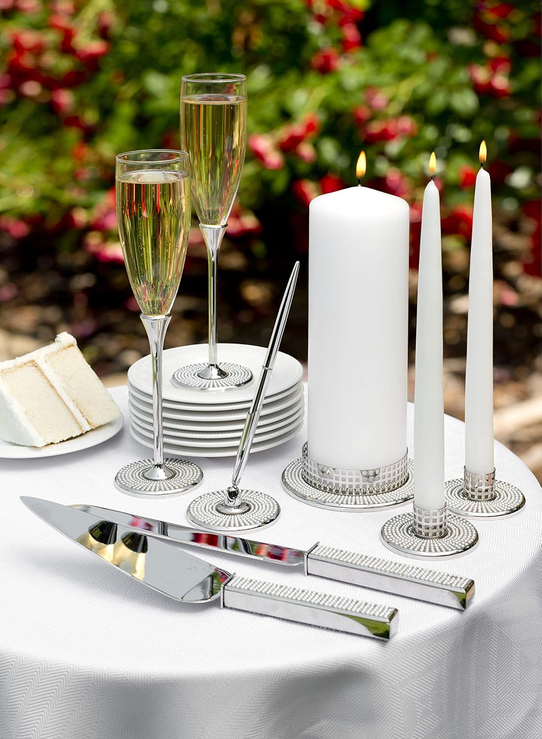 Vintage Pearl Candle Holder Set