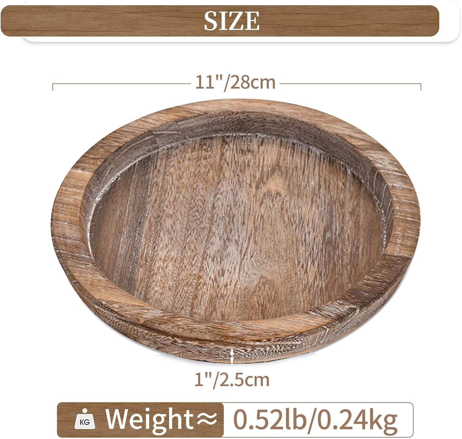 Hanobe Candle Plate Rustic Wooden Table Centerpiece