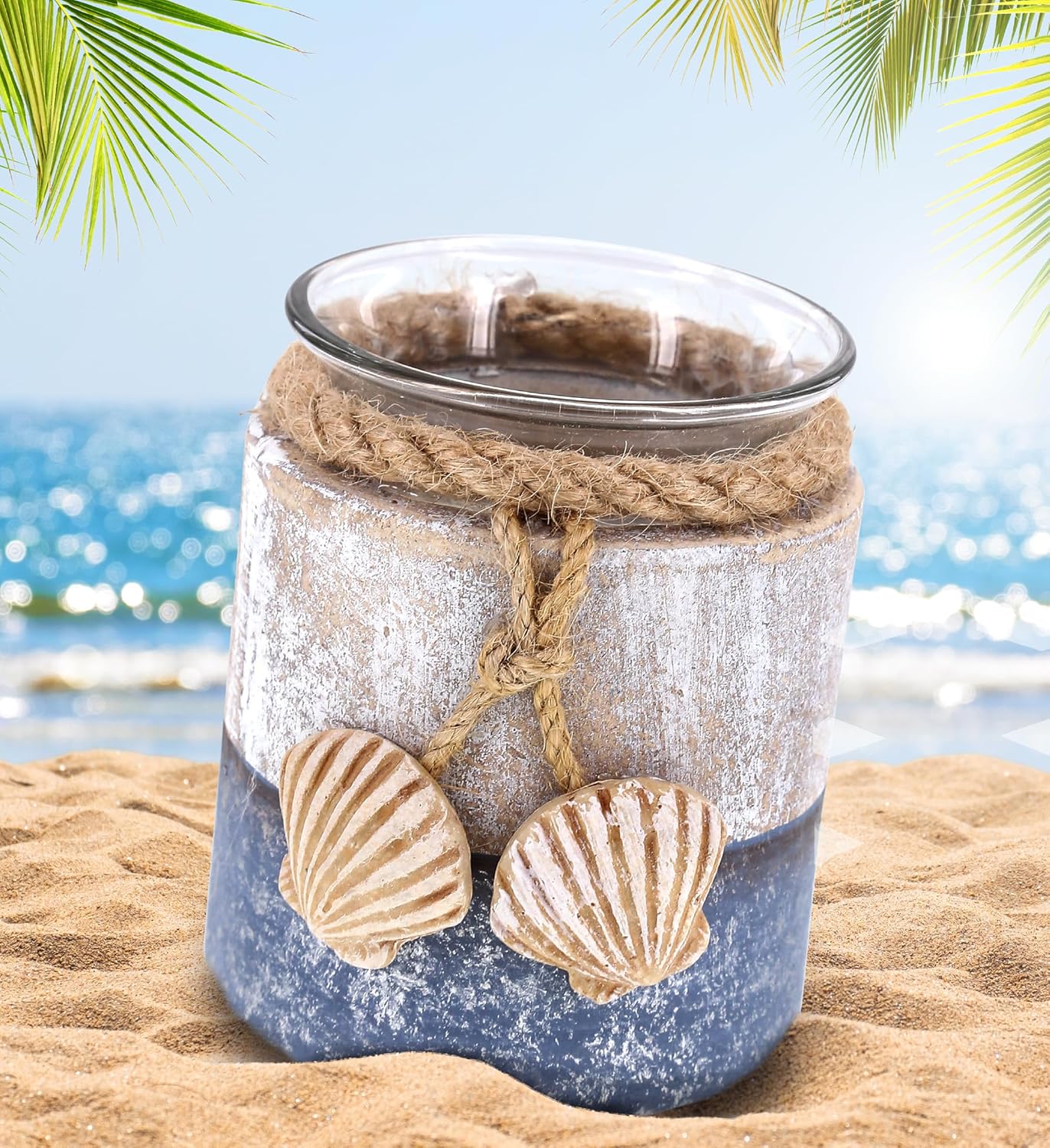 CoTa Global Silver Sea Starfish and Seashell Candle Holder Set
