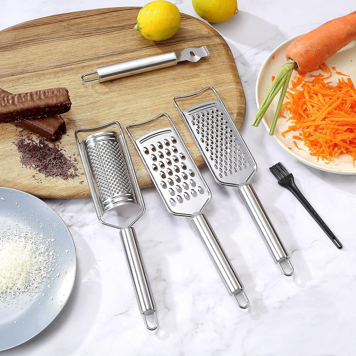Stainless Steel Cheese Grater Set Set of 5 Kitchen Gadget Calls